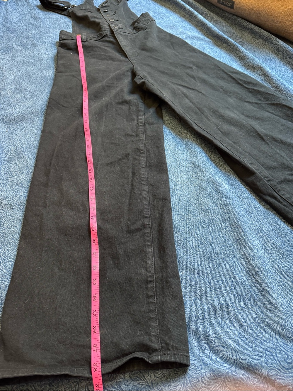 SOLD! Universal Thread Black Sailor Wide Leg Denim Overalls Jumpsuit| Size 4 - Picture 7 of 8